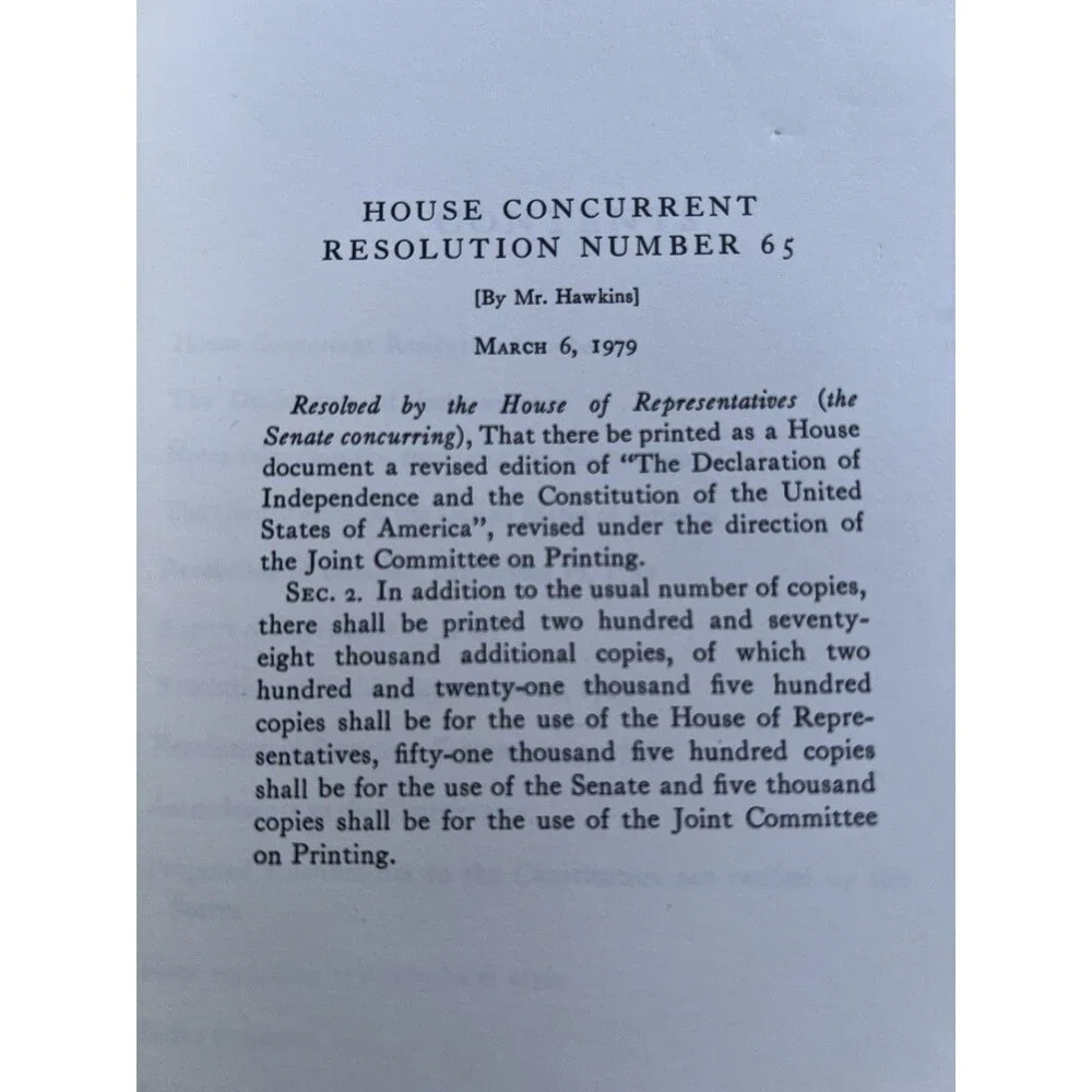 1979 Declaration of Independence Constitution House Doc 96-143 Robert Duncan